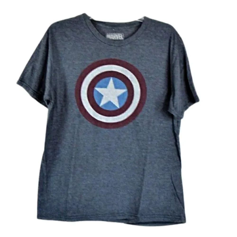 T-Shirt Short Sleeve Crew Neck Marvel Comics Captain America Unisex Size Large